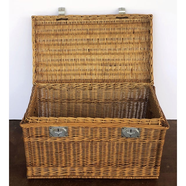 Large French Willow Basket Hamper Chairish