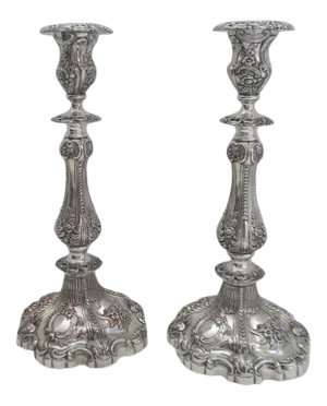 English Sheffield Candlesticks - A Pair