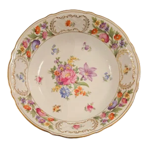 Mid 20th Century Vegatable Bowl by Schumann, Bavaria; China in the Dresden Pattern