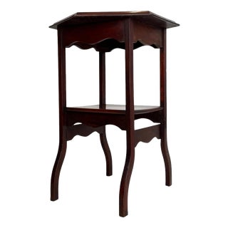 Antique English Edwardian Mahogany Side Table, 1890s For Sale