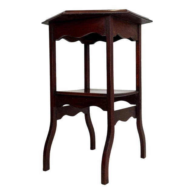 Antique English Edwardian Mahogany Side Table, 1890s For Sale