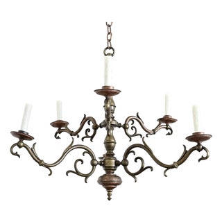 19th Century Traditional Brass Chandelier For Sale