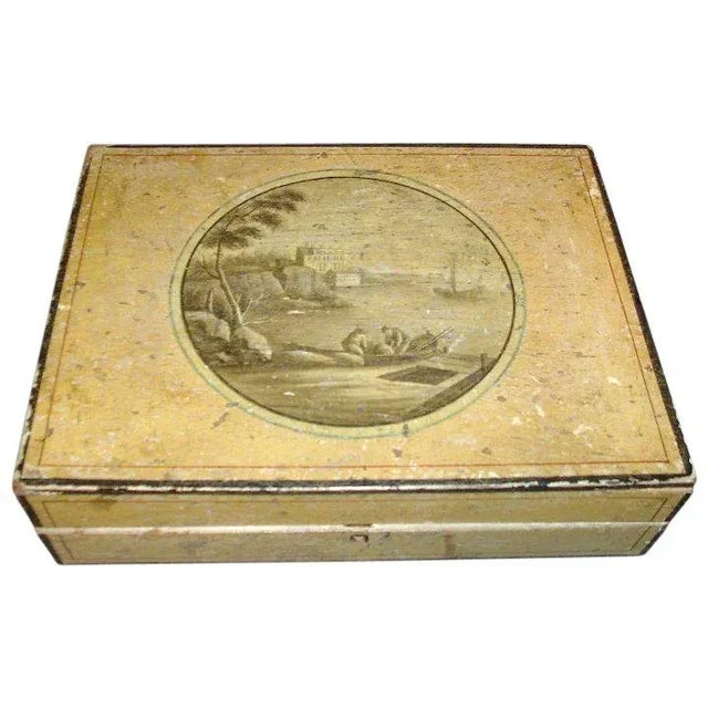 Ceramic Early 19th Century Grand Tour Painted Boite de Spa or Jolité Jewelry Sewing Trinket Box For Sale - Image 7 of 7