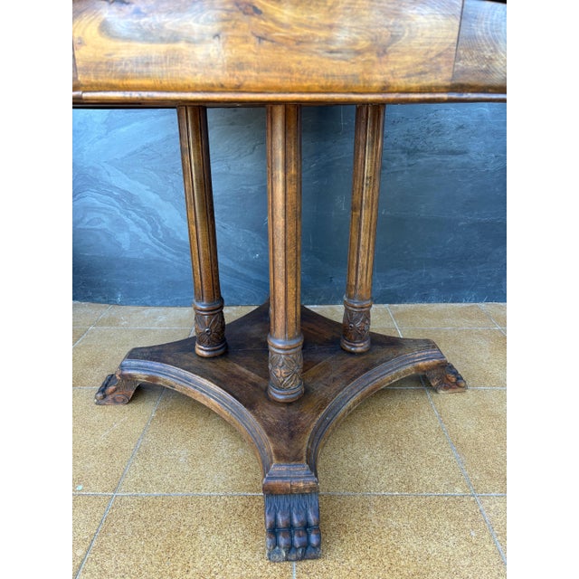Brown SpanishNeoclassical Revival Round Hardwood Table, Early 20th Century For Sale - Image 8 of 9