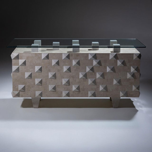 21st Century Modern Console Table in Scagliola Technique For Sale - Image 4 of 7