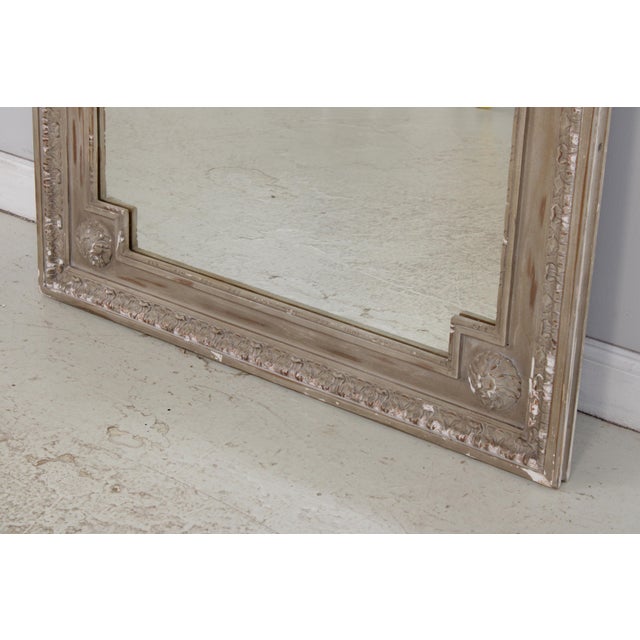 French Restoration Hardware Large French Style Carved Hall Mirror For Sale - Image 3 of 12