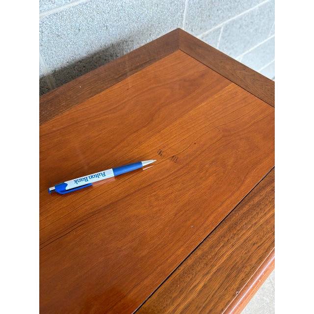 Brown Tomlinson Mid Century Modern 3 Drawer Cherry & Walnut Nightstand For Sale - Image 8 of 11