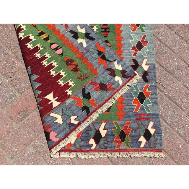 Vintage Turkish Kilim Rug, 58" X 41" For Sale - Image 10 of 11