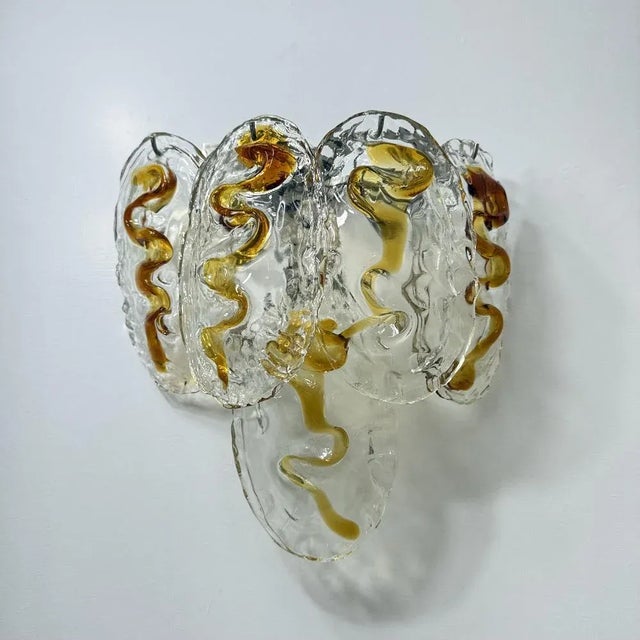 Vintage Italian Murano Glass Wall Lamp, 1970s For Sale - Image 15 of 18