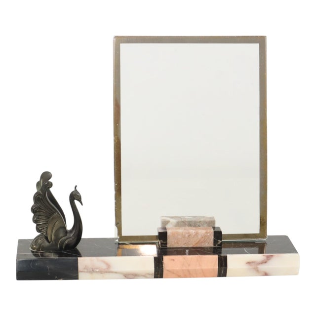 Large Art Deco Marble Photo Frames with Birds, 1930s, Set of 2 For Sale - Image 4 of 18