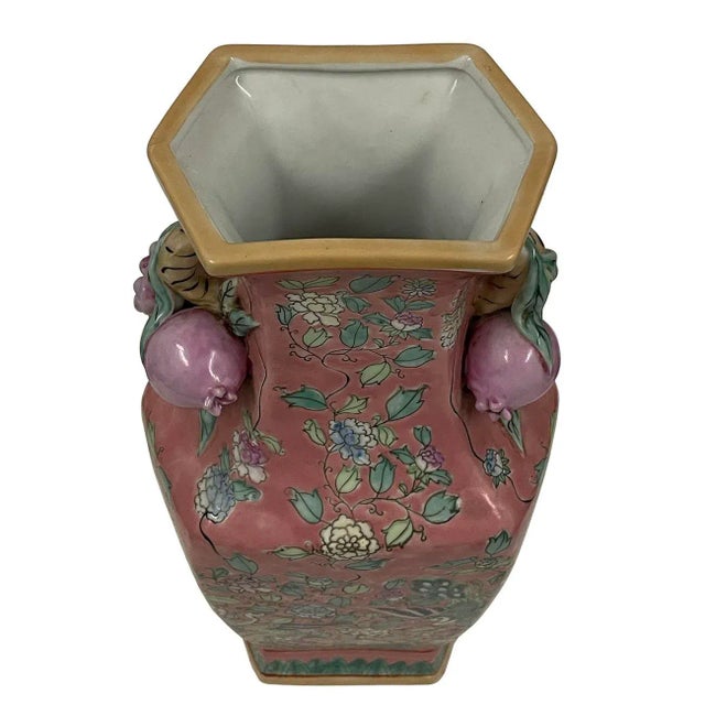 19th Century Antique Chinese Famille Rose Vase With Mark For Sale - Image 11 of 13