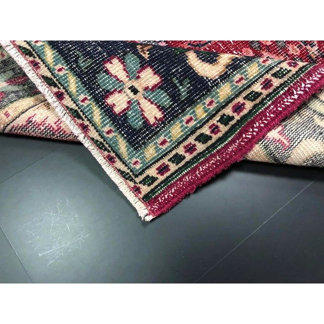 1970s Vintage Turkish Handmade Area Rug - 6′5″ × 10′ For Sale - Image 4 of 11