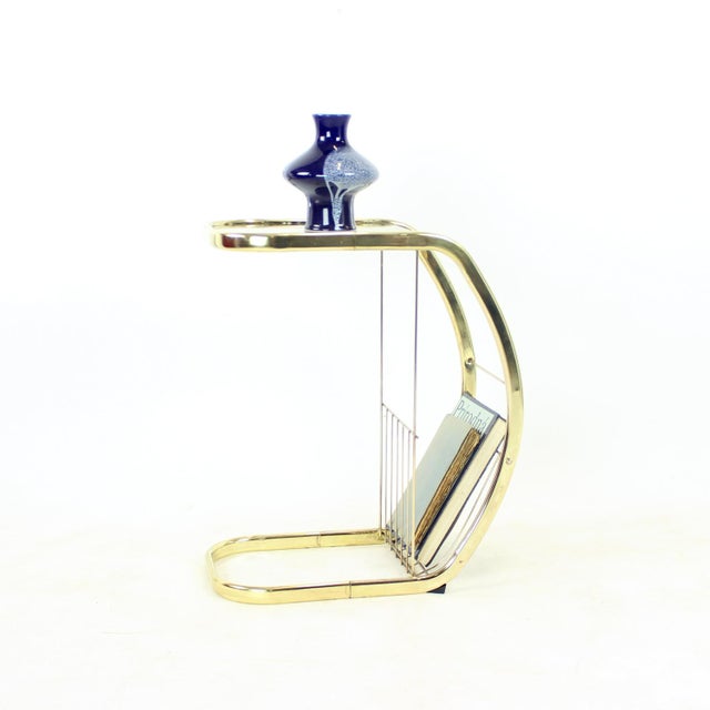 Gold Vintage Side Table in Brass and Glass, Italy, 1970 For Sale - Image 8 of 10
