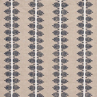 Sample - Schumacher Alva Hand Block Print Fabric in Blue For Sale