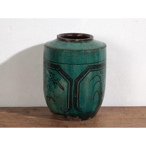Ceramic Antique Stoneware Pottery Vase For Sale - Image 7 of 8