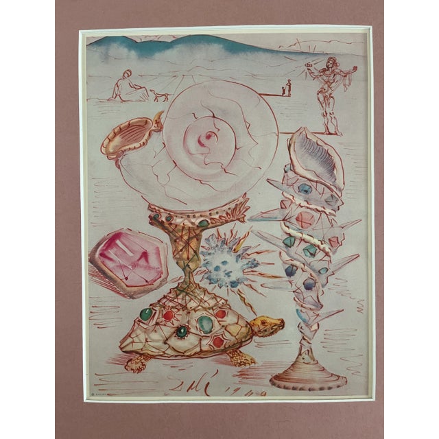 Salvador Dalí 1956 After Dali, Turtle and Jewels First Edition Period Lithograph From Mrs. Albert D. Lasker Collection For Sale - Image 4 of 6