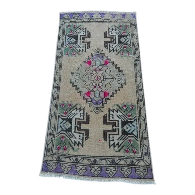 1980s Distressed Oushak 1'8'' X 3'4'' For Sale