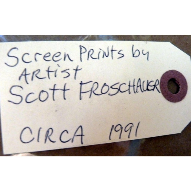 Early Set of 2 Scott Froschauer 1991 Artist Loft Exhibition Screenprints Pre-Sign Works Downtown La For Sale - Image 4 of 13