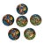 MCM Neiman Marcus Tropical Rainforest Tiger and Toucan Pewter and Ceramic Plates - A Six Piece Set For Sale