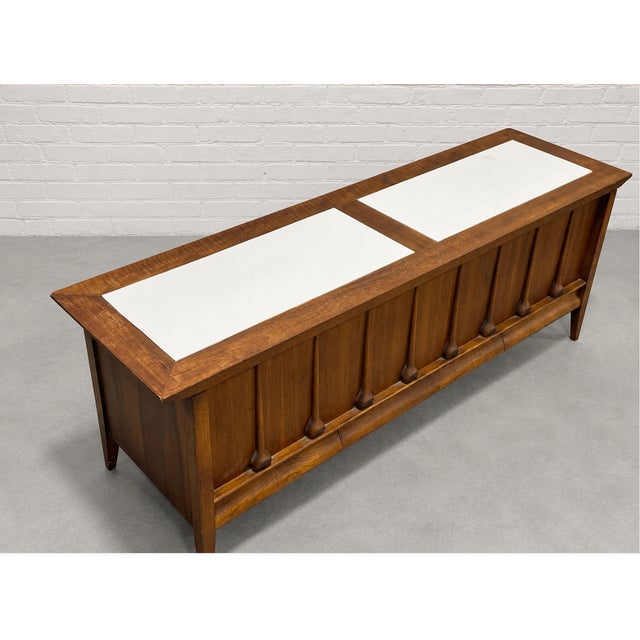 Mid Century Modern Sculptural Walnut Commode | Cabinet With Brutalist Style Wood Details, C. 1960s For Sale - Image 12 of 16