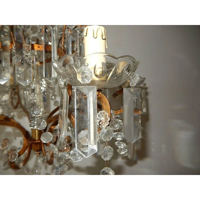 French Crystal Stars Basket With Spear Chandelier For Sale - Image 12 of 13