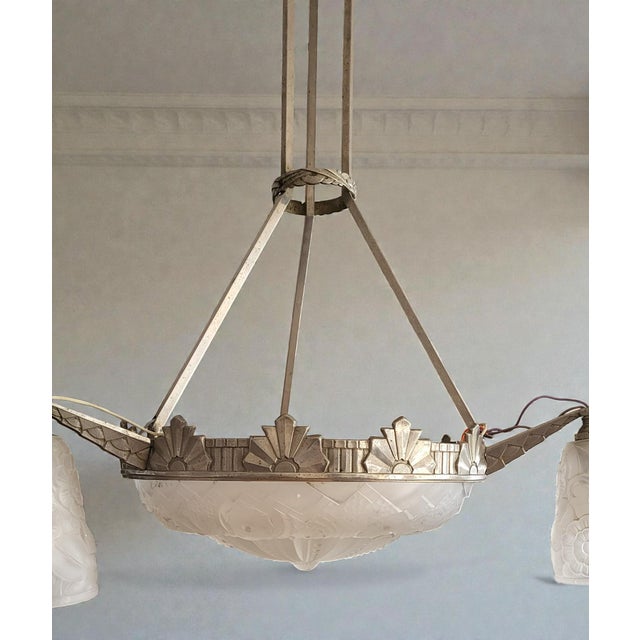 1930s Art Deco Chandelier by Muller Frères, 1930 For Sale - Image 5 of 18