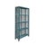 Distressed Teal Blue Green Grid Style Back Side Bookcase Display Cabinet For Sale In San Francisco - Image 6 of 6