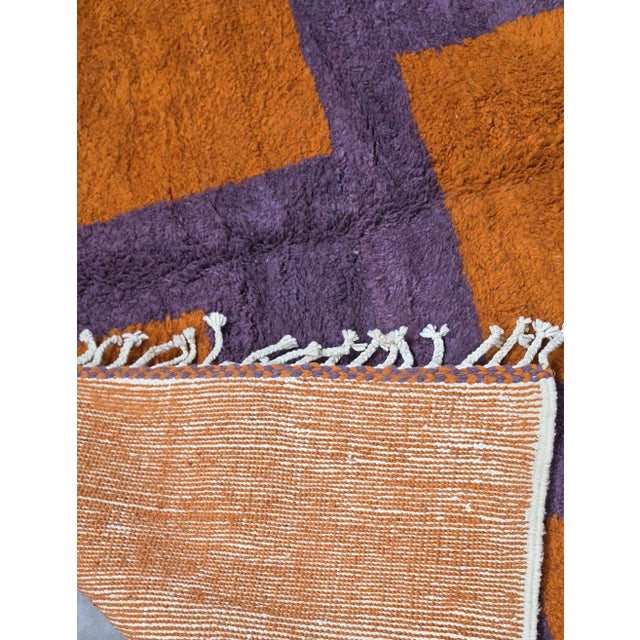 Orange and Purple Contemporary Wool Rug - 10.1 X 7.9 Ft For Sale In Cleveland - Image 6 of 6