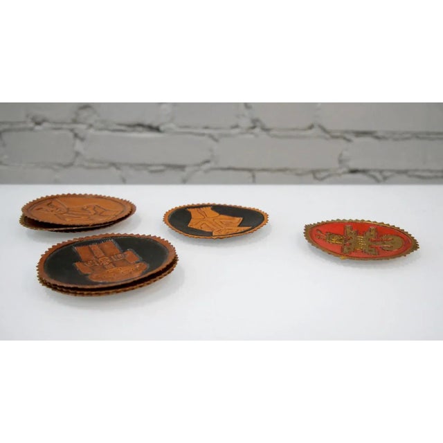 Peruvian Leather Plaques, 1950s, Set of 8 For Sale - Image 9 of 11