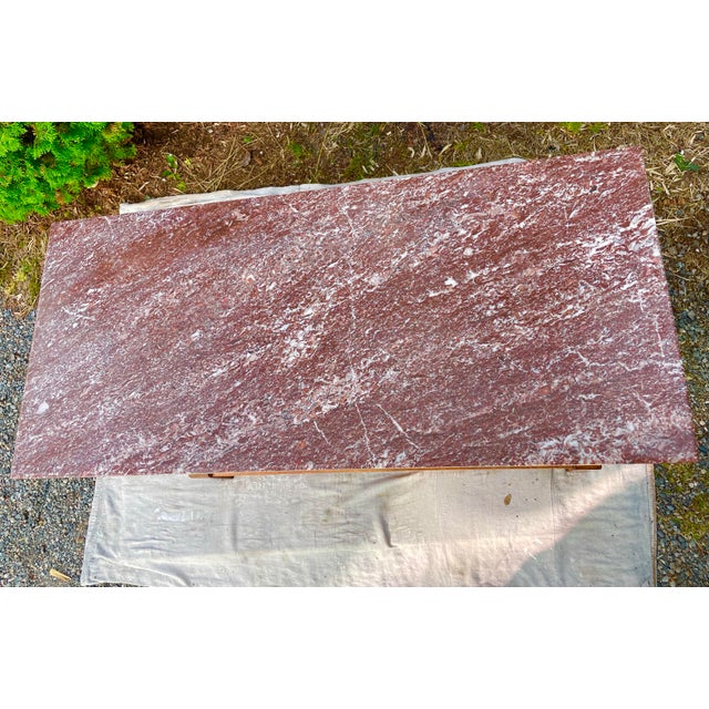 Early 20th Century Victorian Oxblood Marble 5 Drawer Chest Dresser For Sale - Image 11 of 12