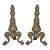 Pair Antique Ornate 19th Century Solid Cast Iron Claw Fireplace Andirons Set For Sale