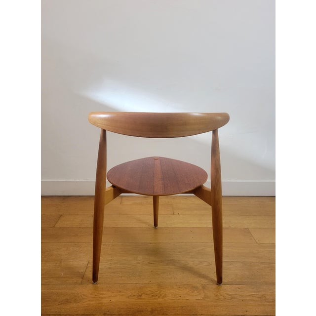 Brown FH4103 Heart Chairs for Fritz Hansen by Hans J. Wegner, 1960s, Set of 4 For Sale - Image 8 of 18