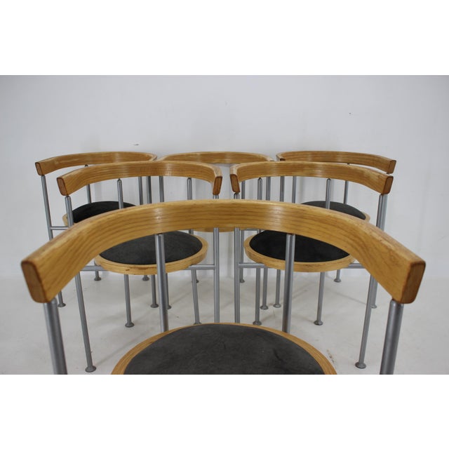 Dining Chairs by Borge Lindau for Bla Station, Sweden, 1990s, Set of 6 For Sale - Image 11 of 18
