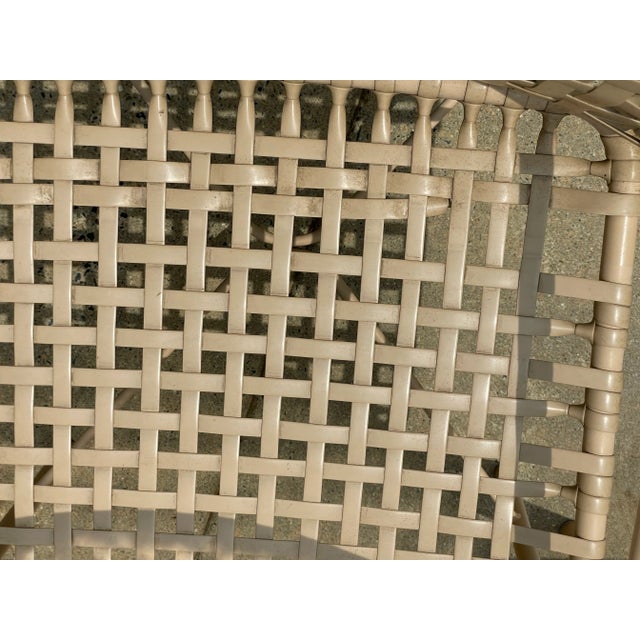 Brown Jordan Vintage Brown Jordan Tan Webbed Chairs & Table For Sale - Image 4 of 6