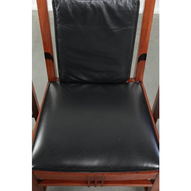 Wood Art Deco Decoforma Series Dining Chairs in Black Cowhide Leather and Wood from Schuitema, Set of 4 For Sale - Image 7 of 18