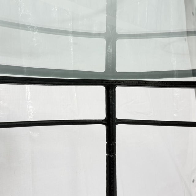 Attributed to Mario Papperzini for Janus Et Cie Iron & Glass Round Dining Table For Sale - Image 10 of 18