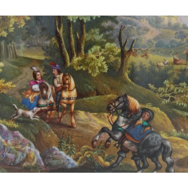 Baroque Andre Alfred, Animated Landscape, 1834, Painting on Paris Porcelain For Sale - Image 3 of 18