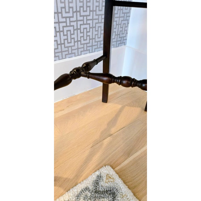 Brown Antique Victorian High-Back Carved Wood Chair — Ornate Scrollwork & Cabriole Legs For Sale - Image 8 of 11