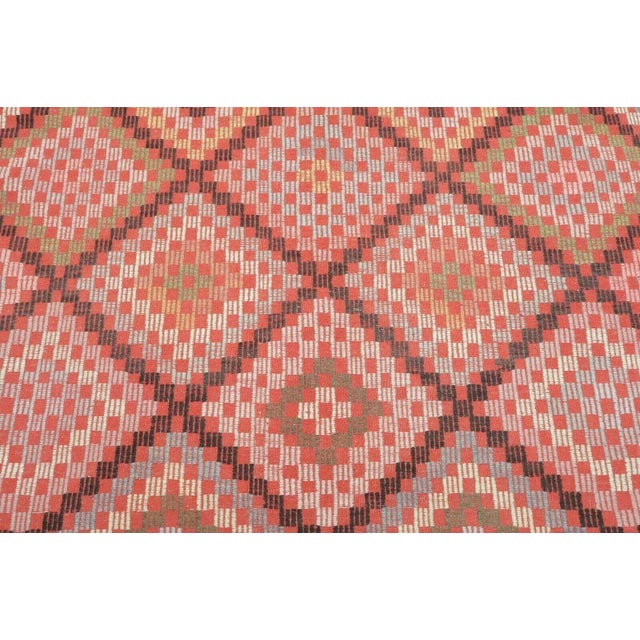 Vintage Diamond Turkish Kilim Rug - 69" X 121" For Sale - Image 4 of 13