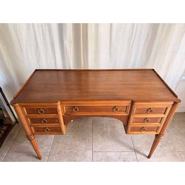 French Mid-Century French Louis XVI Style Fruitwood Writing Desk or Vanity by John Widdicomb Co For Sale - Image 3 of 18