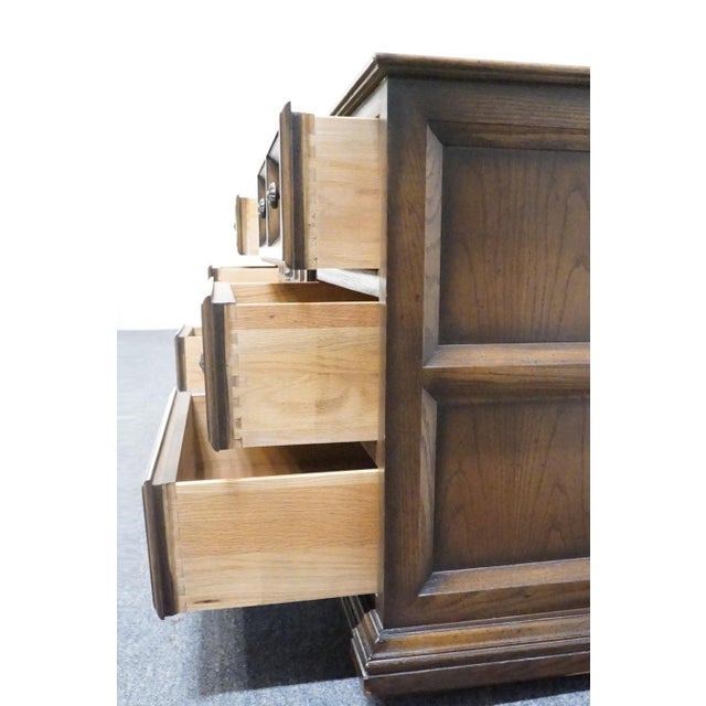 Century Furniture Solid Oak Spanish Mediterranean 76" Triple Door Dresser For Sale - Image 10 of 14