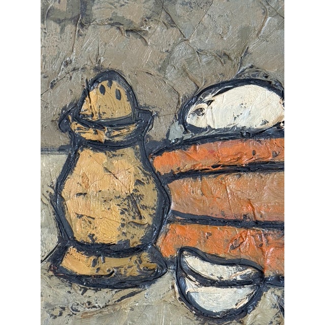 Mid-Century Modern Mid-Century Modernist School of Paris Impasto Still Life by Philippe Marchand (18" X 15") For Sale - Image 3 of 18