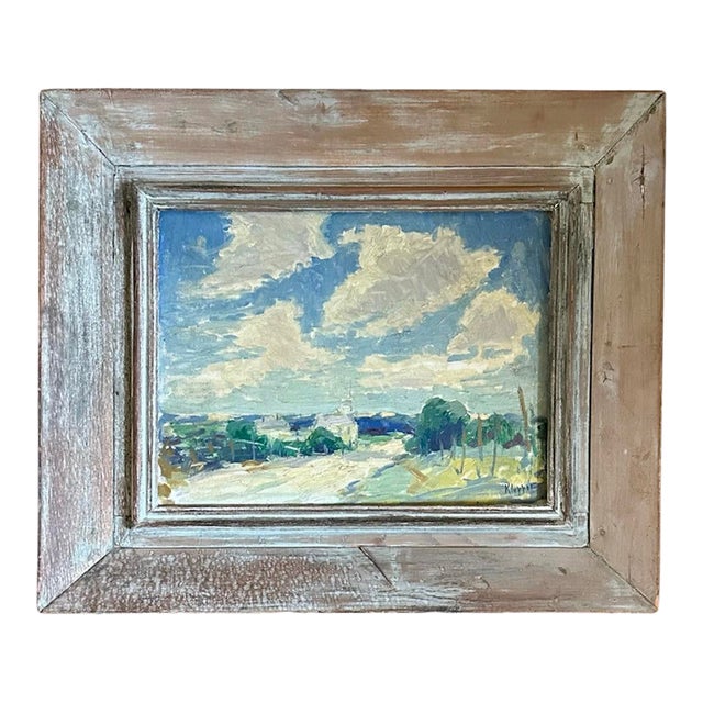Original Oil on Board Landscape Painting Titled “Road to Alpha” by Listed Texas Artist Frank Earl Klepper For Sale