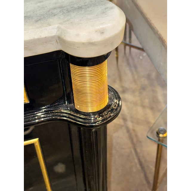 French Louis XVI Style Black Lacquered Sideboard For Sale - Image 4 of 7
