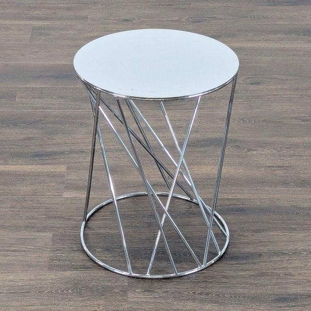 Modern West Elm Metal Accent Table For Sale - Image 3 of 6