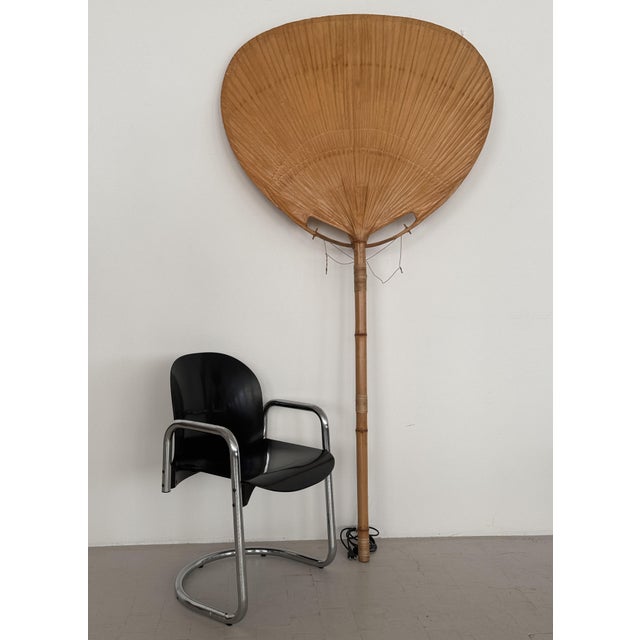 Large organic floor lamp "uchiwa i" for floor standing or wall hanging. designed by ingo maurer, germany in 1973, and...