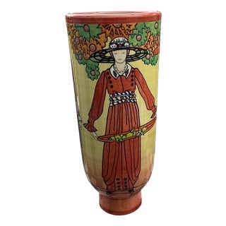 Art Deco Summer Frocks 1914 Ceramic Vase by Sally Tuffin for Dennis Chinaworks For Sale