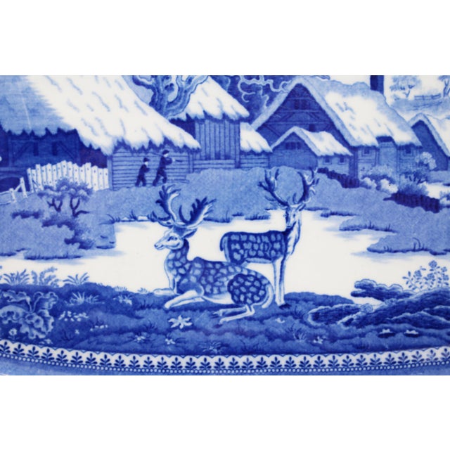 Staffordshire Circa 1820-30 English "Fallow Deer" Pattern Pearlware Platter For Sale - Image 4 of 9