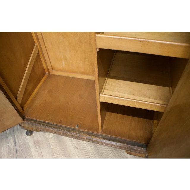 Brown Art Deco Compact Wardrobe in Walnut, 1930s For Sale - Image 8 of 10