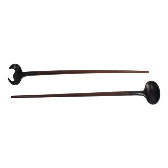 Mid 20th Century Mid-Century Modern Teak and Melamine Salad Servers For Sale